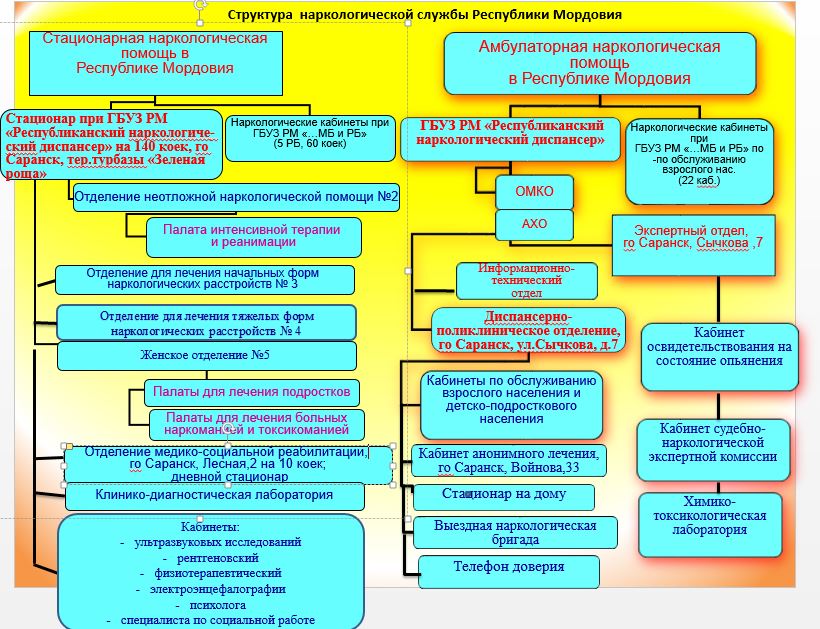 структура наркологической службы республики Мордовия